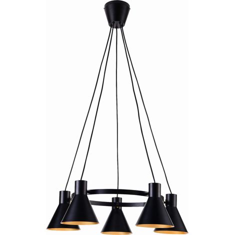 Lampadario Candellux More 35-71163 5xE27 nero oro metallo (1/3)