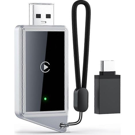 Kabelloser CarPlay-Adapter: Wandelt kabelgebundenes CarPlay in kabelloses CarPlay um. Intelligente Box mit KI-, WLAN- und Bluetooth-Steuerung. Mini-Format. (1/5)