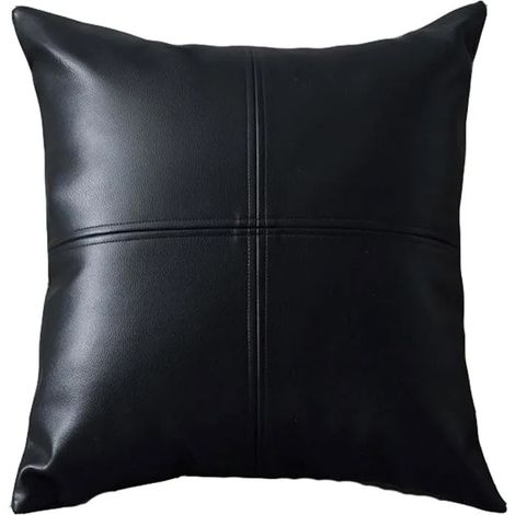 1 Housse de coussin, cuir PU, fermeture éclair, motif géométrique, salon, chambre (1/5)