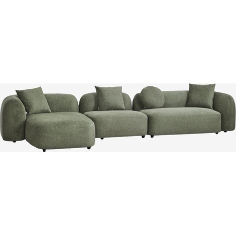 Sofá modular chaise longue izquierdo de 3 piezas en chenilla Coco SKLUM (1/5)