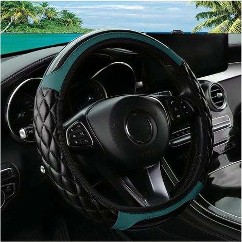Housse de volant de voiture, 14,5-15 pouces, en cuir antidérapant, protection optimale, design confortable et sûr, accessoire universel pour volant de voiture (1/5)