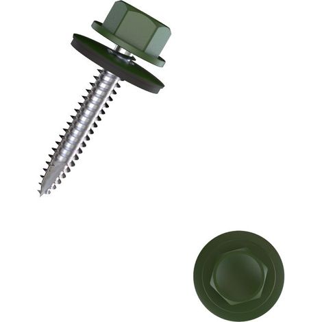 Connex Bohrschrauben 4.8 x 35 mm Sechskant - 100 Stk. tannengrün Blechschrauben