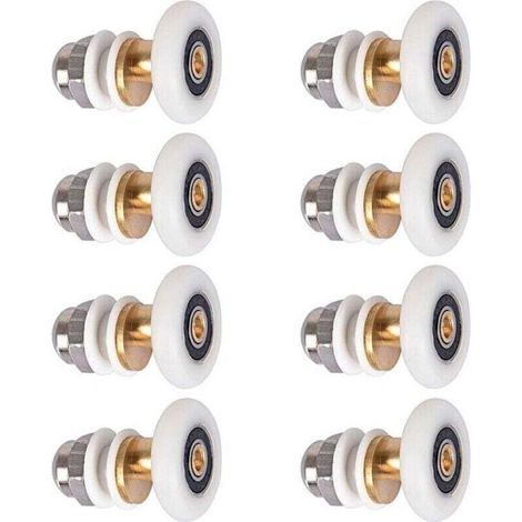8 Pièces Roulettes Douche 25mm, Roulette Porte Coulissante Douche Roulement pour Porte de Douche (1/4)