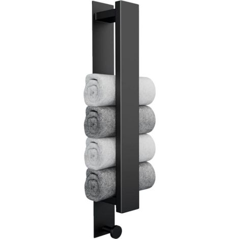 Porte serviettes de salle de bain, porte serviettes mural auto adhésif, barre porte serviettes en acier inoxydable 304, convient aux salles de bain et aux cuisines noir mat. (1/5)