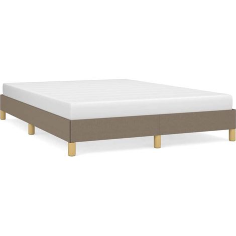 Maison Exclusive - Cadre de lit sans matelas taupe 140x190 cm tissu (1/5)