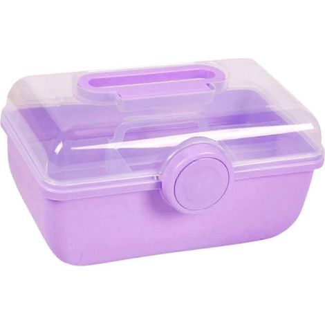 Boîte de rangement pour accessoires de cheveux pour fille, boîte de rangement pour bijoux, présentoir portable verrouillable pour accessoires de cheveux et colliers pour petites filles-Purple (1/5)