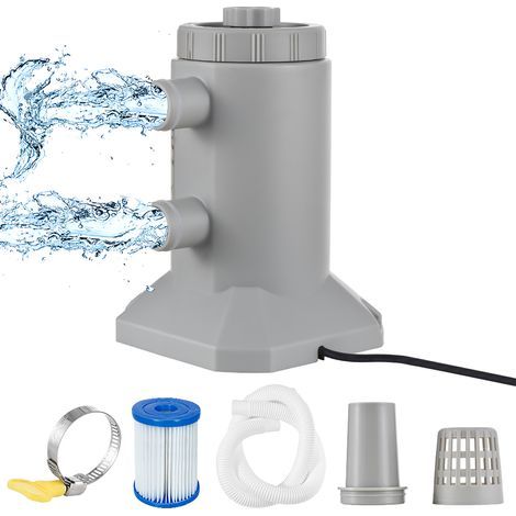 Zoternen Pompe filtrante à cartouche - Système de filtration à cartouche de piscine - Gris - 250 L/H - 55W (1/5)
