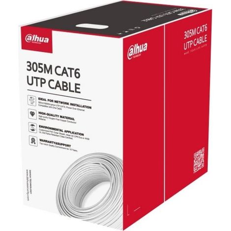 Cable CAT6 UTP 305M CCA blanco/PFM922I-6UN-C-Blanco DAHUA