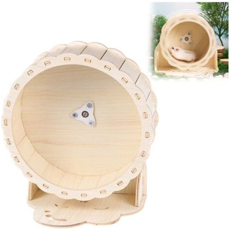 BUNTHAUS Roue Exercice Hamster - 1 pièce, Roue Exercice Hamster Bois Silencieuse 26cm - Pour Gerbille/Cochon d'Inde