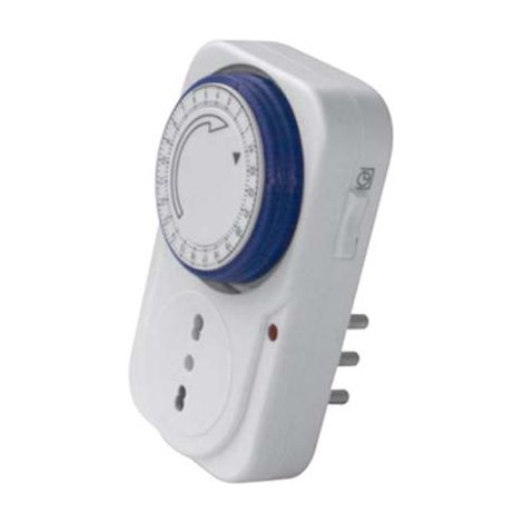 PRESA TEMPORIZZATA GIORNALIERA ELECTRALINE - BIANCO 2P+T 16A BIPASSO- 2 pezzi