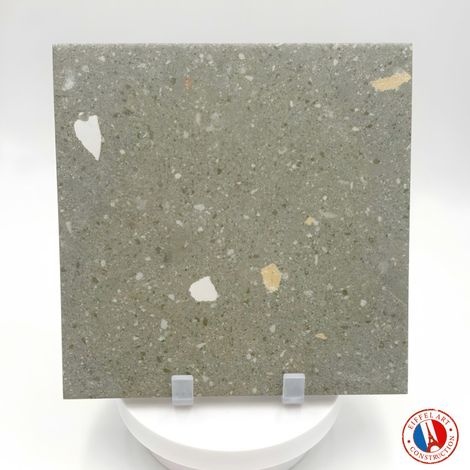 Aelle - Carrelage sol / mur effet terrazzo 80x80 cm Croccante-R Menta - Vendu par boîte de 1.28 m² (1/4)