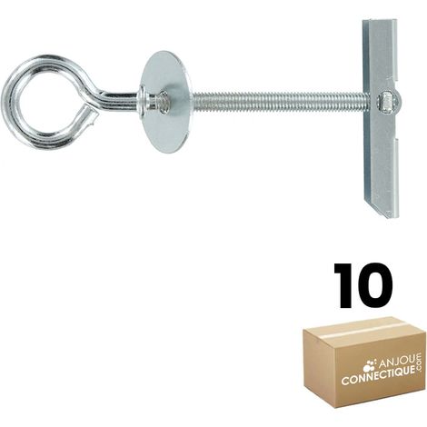 Boîte de 10 pitons de suspension à bascule - Ø Vis 5 mm - Longueur bascule 50 mm - Parois maxi 45 mm - Ram