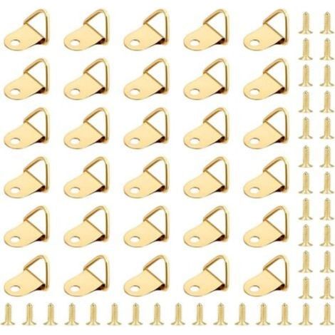 50 Pièces Crochet pour Cadre,Attache Tableau,Photo Anneaux Triangulaires Cadre,Support (1/5)
