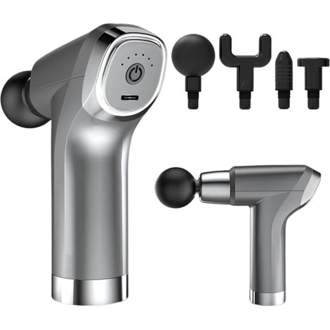 Pistolet de massage à 4 embouts - Masseur chauffant pour tout le corps-AquaForge