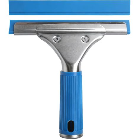 Raclette Vitre 15 cm avec Bandes en Caoutchouc de Rechange, Mini Raclette Vitre pour Douche, Salle de Bain, Fenêtre, Miroir (1/5)