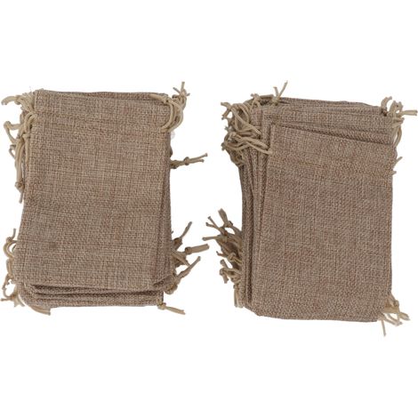 50 sacs en toile de jute avec cordon de serrage, en lin, pour bijoux, mariage, fête, loisirs créatifs