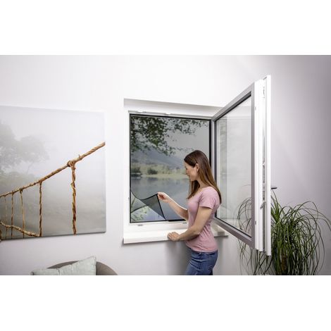 Primaster Fliegenschutz-Gitter 130 x 150 cm Anthrazit Insektenschutzgitter