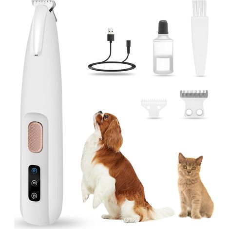 PawTrim Pro, Superleise/Wiederaufladbarreer Pfotentrimmer, pour Haustiere avec LED-Licht, étancheer (1/5)