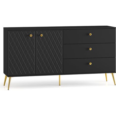 Credenza Manoé nera a 2 ante e 3 cassetti (1/5)