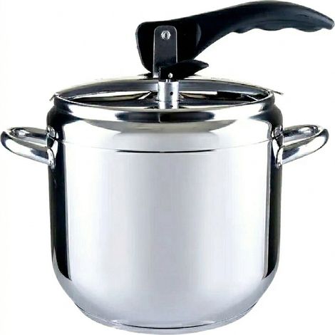 Pentola a Pressione 7 Litri in Acciaio grande Inox  Fondo Triplo a Induzione D22 4 Sistemi di Sicurezza Avanzati per Cottura Rapida e Dietetica adatta a Tutti i Piani Cottura