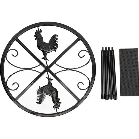 Support métallique pour mangeoire à poules, pot de fleurs en fer, support intérieur/extérieur pour jardin, maison, coin, forme ronde (1/5)
