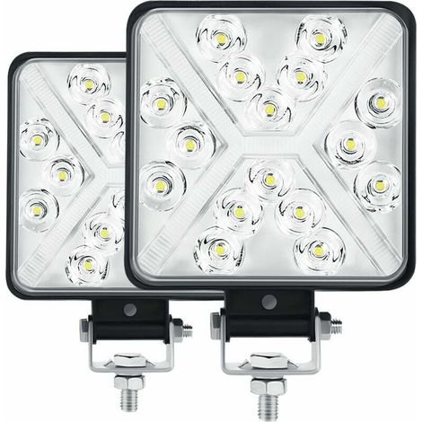 Coppia di fari da lavoro a LED da 4" per trattori, 300 W, 12000 LM, 6000 K, fari a LED 4x4, IP67, luci aggiuntive a LED per motociclette, lenti quadrate 8D, luminosità estremamente elevata per trattor (1/2)
