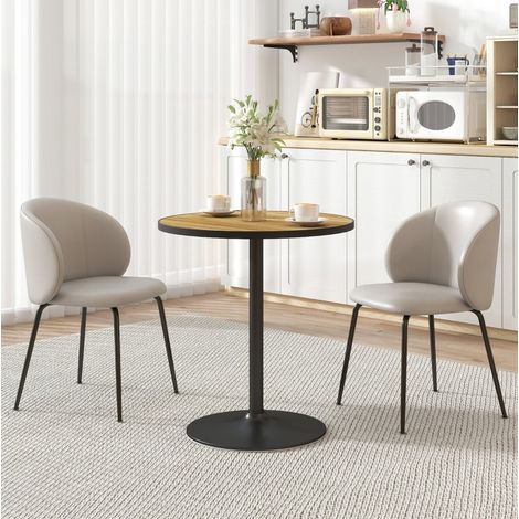 Tavolo rotondo da pranzo in effetto rovere Ø70 x 76 cm per 2-4 persone (1/5)