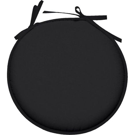 Galette de chaise ronde en polyester 40x40cm – Couleur noire – Confort optimal pour salle à manger et cuisine – Stof (1/2)