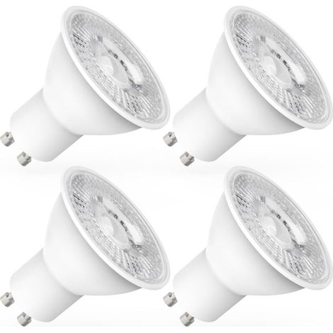 Ampoules LED GU10, 5W équivalent 60W, 600lm, Blanc Froid 6000K, 120° Larges Faisceaux, Ampoules LED Spot, Lot de 4 [Classe énergétique E] (1/4)