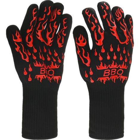 Gants de barbecue longs, résistants à la chaleur et antidérapants, pour la cuisson au barbecue, au four et à la pâtisserie. (1/5)