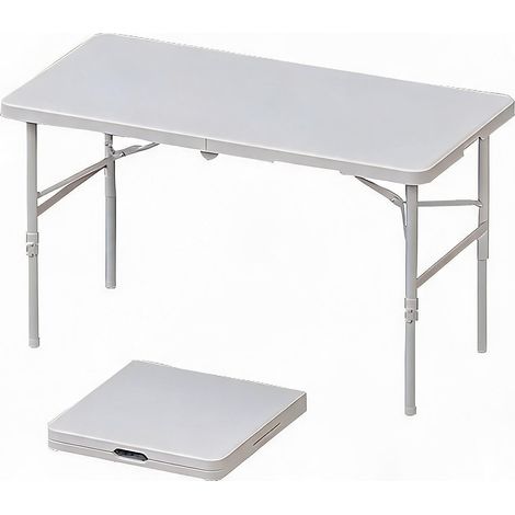 Klappbarer Gartentisch, Campingtisch, Tragbarer Esstisch Mit Tragegriff, Höhenverstellbar, Ideal Für Draußen, Zu Hause, Im Büro,122 x 60 x 74 cm, Weiß, Nur ein Tisch (1/5)