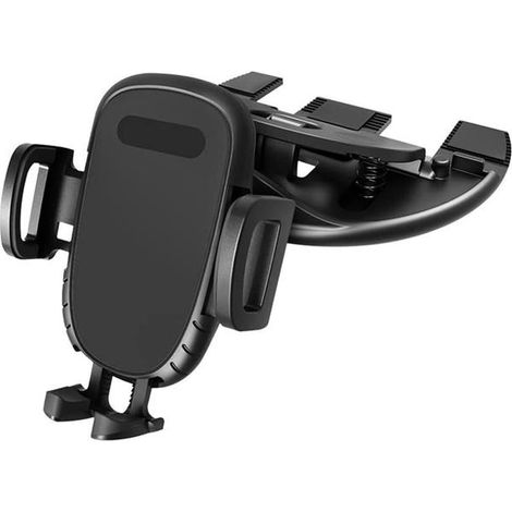 Support de téléphone pour voiture, compatible avec les lecteurs CD. Fixation magnétique ou par simple pression d'un bouton. Protection en silicone et rotation à 360°. (1/5)
