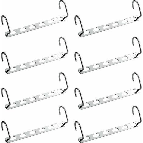 Cet ensemble de 8 cintres multifonctionnels permet un gain de place et est idéal pour les dressings. Ce portant métallique magique permet de ranger chemises, manteaux, vêtements, etc., et convient au (1/5)