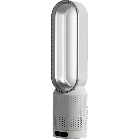 Ventilateur tour sans pales, 58 cm, avec télécommande, 8 vitesses, ventilateur de table/sur pied, ventilateur portable silencieux,argenté (1/5)