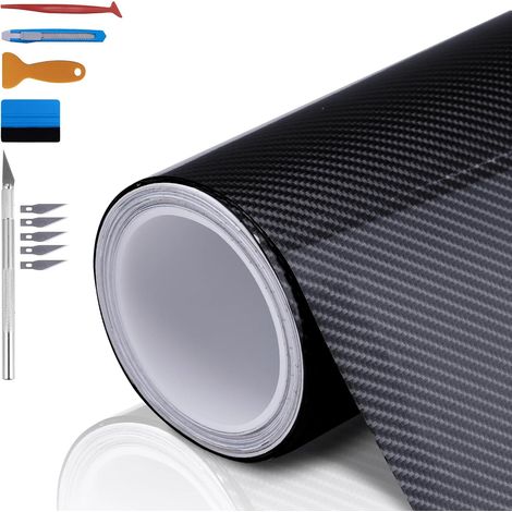 Autocollant 6D en fibre de carbone brillant pour intérieur de voiture - Imperméable et anti-rayures - 30 cm x 300 cm (1/5)