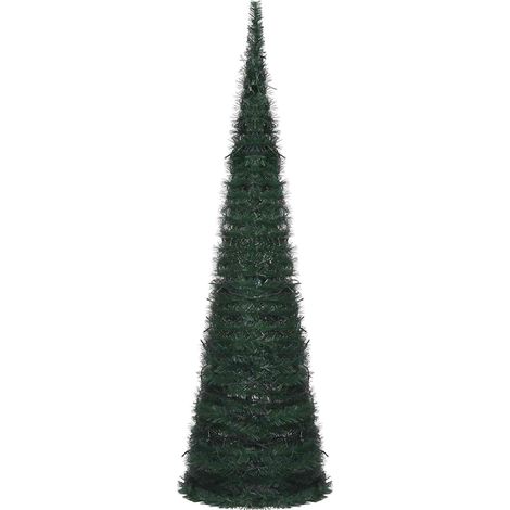 Christmas Tree with LED String Lights Green 150 x 150 cm PVC vidaXL
