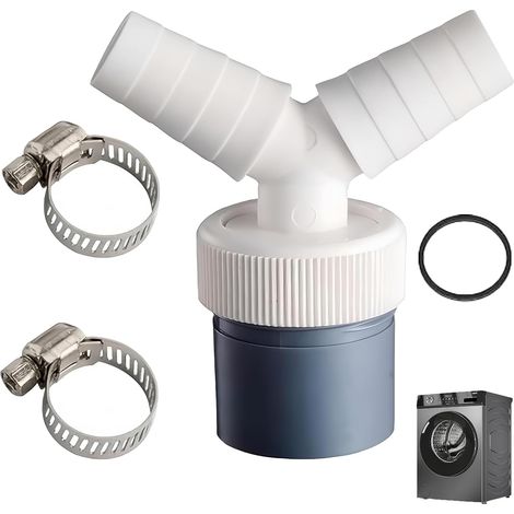 Adaptateur de vidange pour lave-vaisselle et lave-linge. Sortie pour tuyau de 40 mm et entrée de 18 à 24 mm pour le raccordement des lave-linge et lave-vaisselle. (1/4)