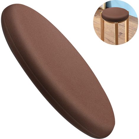 Coussin de tabouret rond confortable en mousse à mémoire de forme, rembourré, avec élastique et bande antidérapante (1 pièce). (1/5)