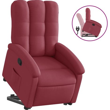 Maison Exclusive - Relaxsessel mit Aufstehhilfe Weinrot Stoff