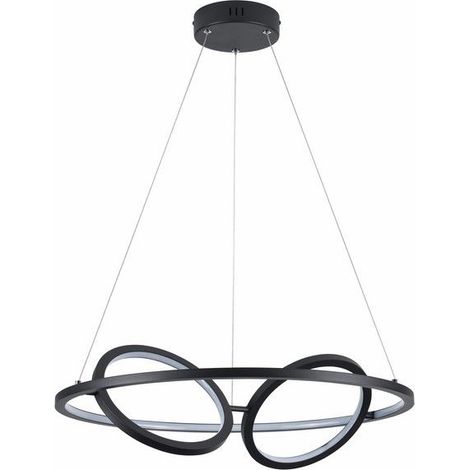 Suspension noire moderne 3 anneaux LED 40W Reality (1/2)