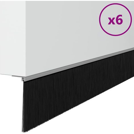 Brosses d'étanchéité pour porte à visser 6 pcs Argent 100 cm
