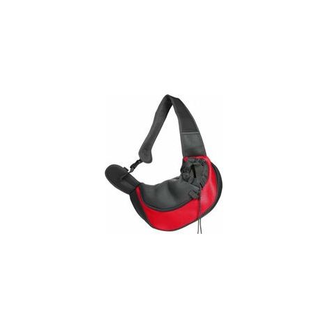 Sac à dos une épaule pour animal de compagnie, poitrine respirante, rouge, taille large –