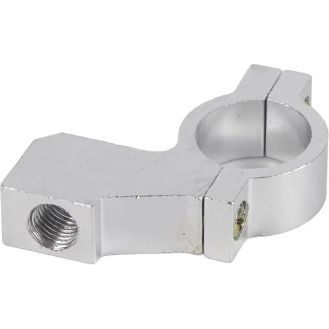 Supporto per specchietto retrovisore da moto da 10 mm, adattatore per montaggio su manubrio, morsetto, argento -Crezuo