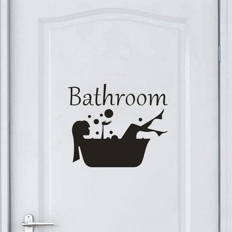 Adesivo da muro removibile in vinile per il bagno, decorazione stanza di casa, la ragazza nella vasca da bagno (1/5)