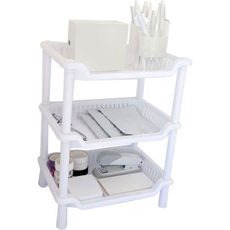 Étagère de rangement démontable 3 niveaux pour salle de bain, comptoir multifonction, support de maquillage pour salle de bain, cuisine, chambre (1/5)
