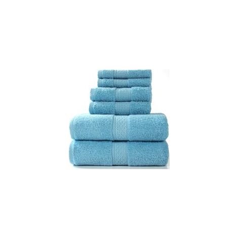 Ensemble de serviettes 6 pièces 100% coton 950 g/m², 2 serviettes de bain + 2 serviettes à main, bleu vif –