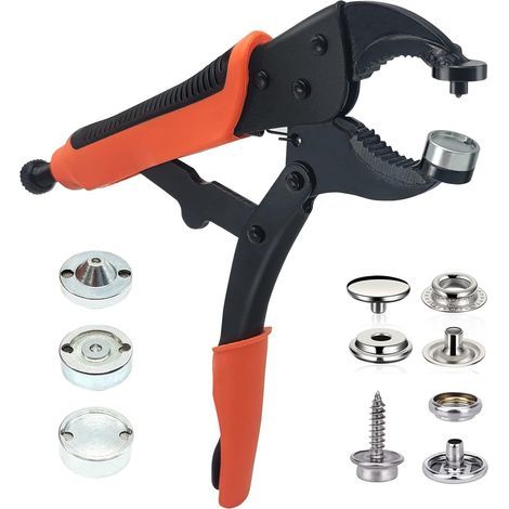 Grande pince à vis blanche, pince à pression réglable pour boutons-pression, boutons-pression métalliques pour bâche, boutons en acier inoxydable. (1/4)
