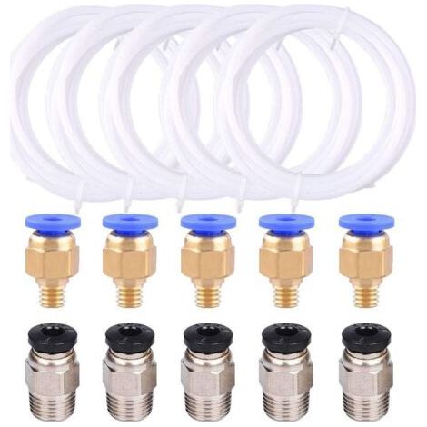 QORVA-5 Mètres 3D Imprimante PTFE Téflon Tube, avec 5 Pièces PC4-M6 Pneumatique Connecteur et 5 Pièces PC4-M10 Pneumatique Connecteur (1/5)
