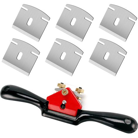 Rabot à main réglable de 22,8 cm, avec 6 lames de rechange pour raboter et couper les outils de travail du bois (1/5)