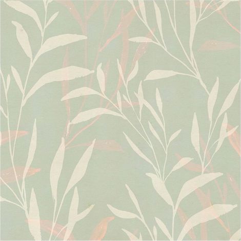 Nature wallpaper wall Profhome 782221 hot embossed non-woven wallpaper smooth with floral ornaments matt olive pastel green cream pink 5,33 m2 (1/5)